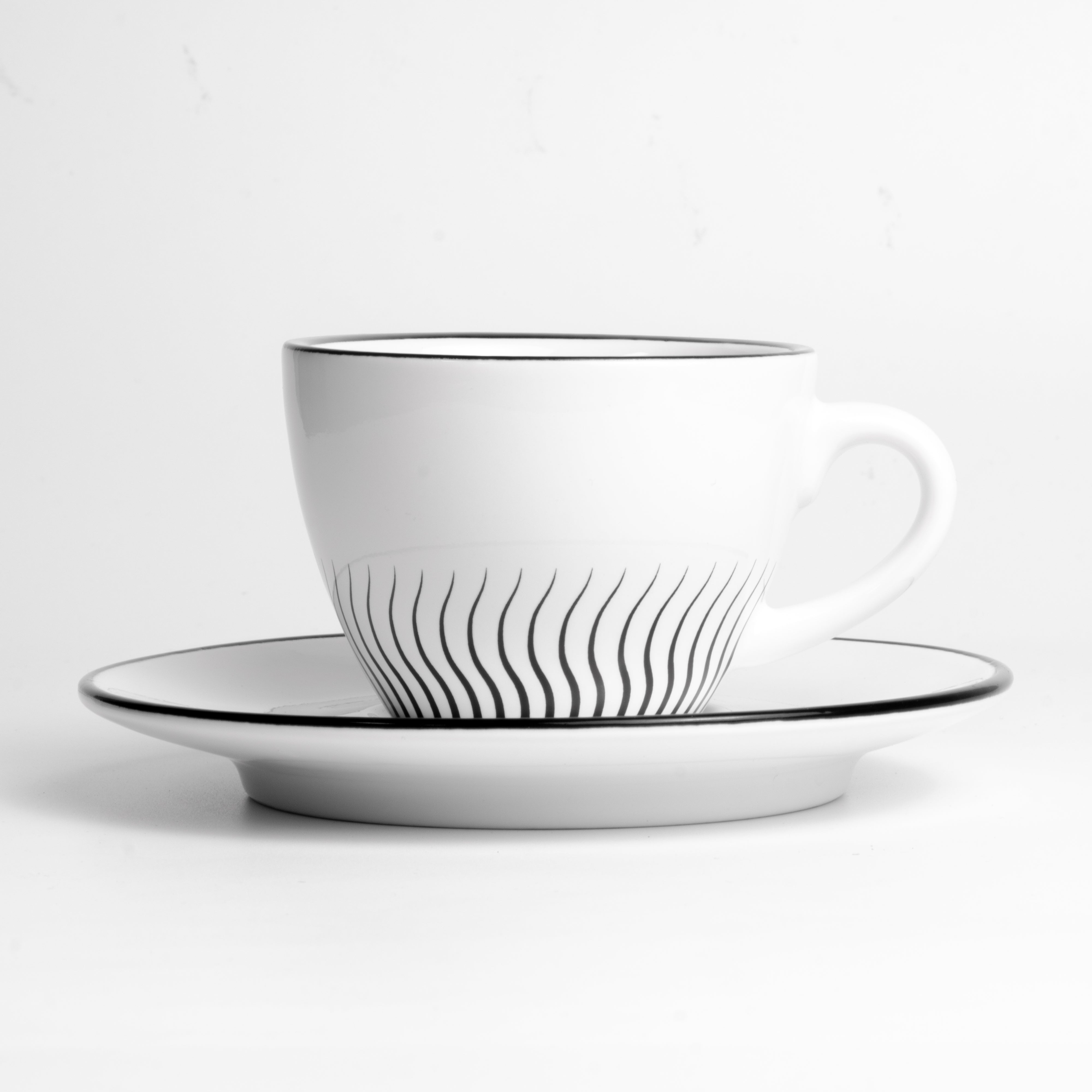 Sunrise Ceramic Set - White Coffee Cup and Saucer – Pesado 58.5