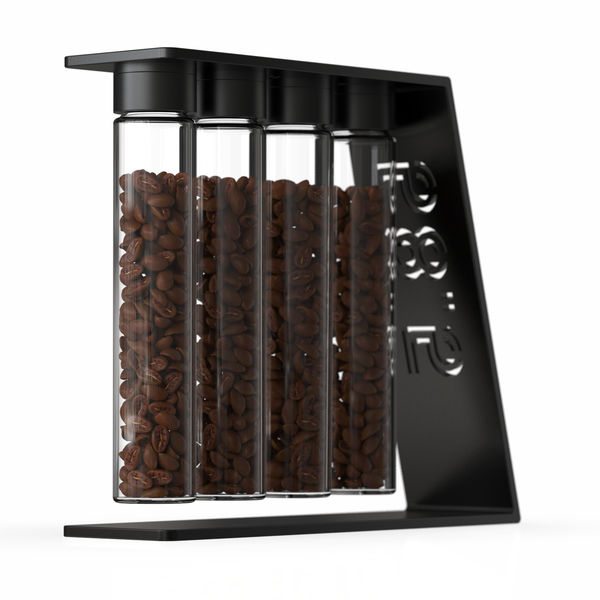 Pesado Single Dose Coffee Cellar Stand + 4 Pack of Bean Cellars