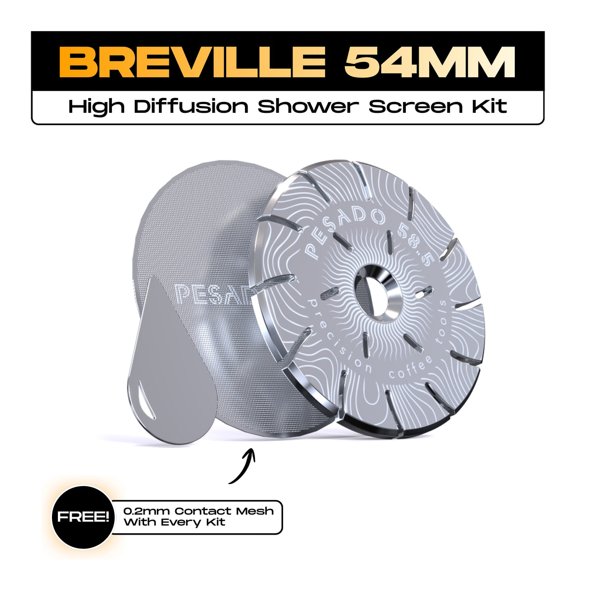 Pesado 58.5 High Diffusion Espresso Shower Screen - Breville - BR54HD - Breville 54mm