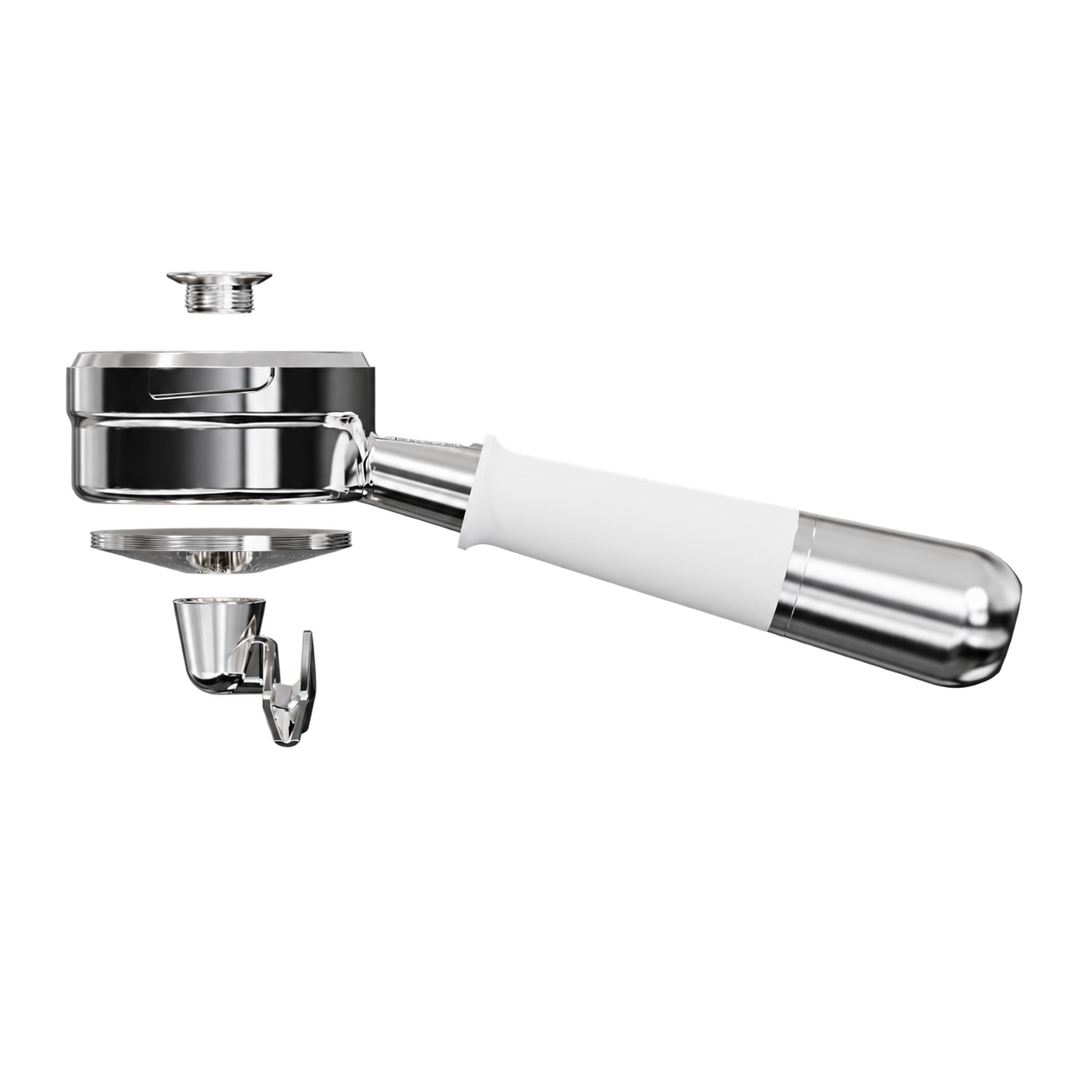 Pesado Hybrid Portafilter in White and Silver